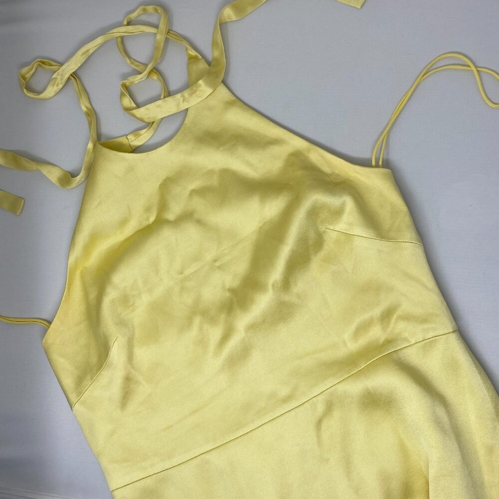 Alexis Yellow Pleated Maxi Halter Dress - Picture 9 of 16